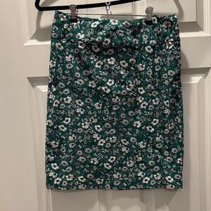 Margaret M Floral Teal Pencil Skirt
